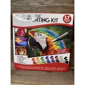 Artskills Acrylic Painting‎ Kit, 17 Pieces Project Sheets, Paint Pots, Brush